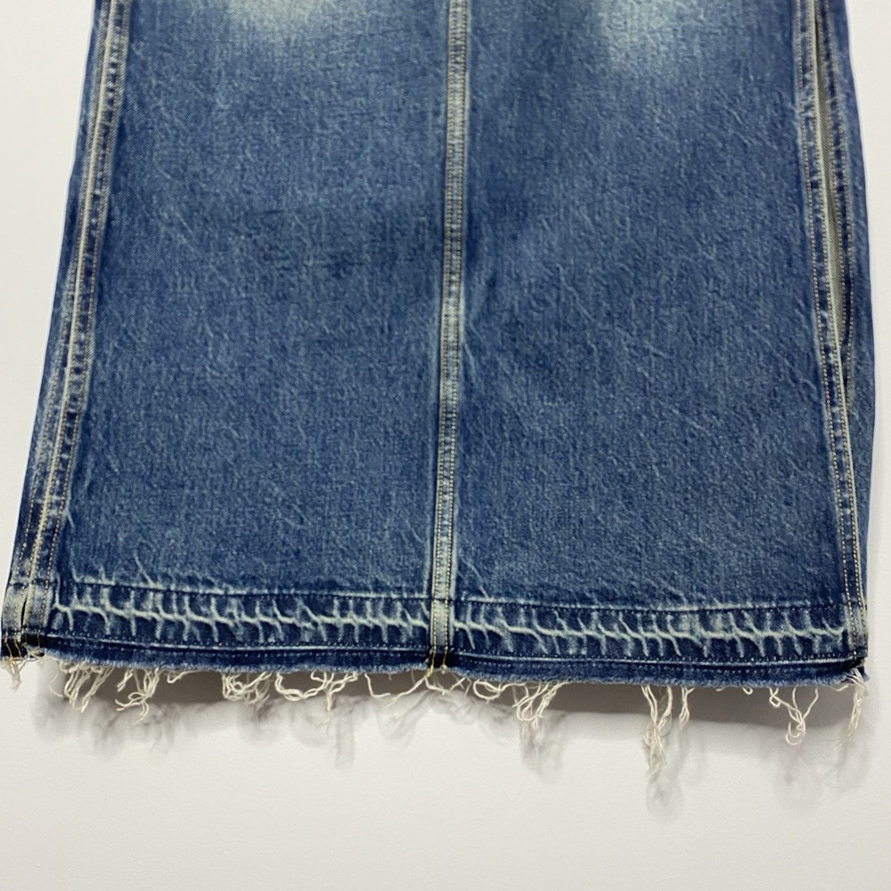 RE/DONE Mid Rise Split Jean Maxi Skirt Women's 23 Herbal Tint Frayed Hem - Picture 7 of 16